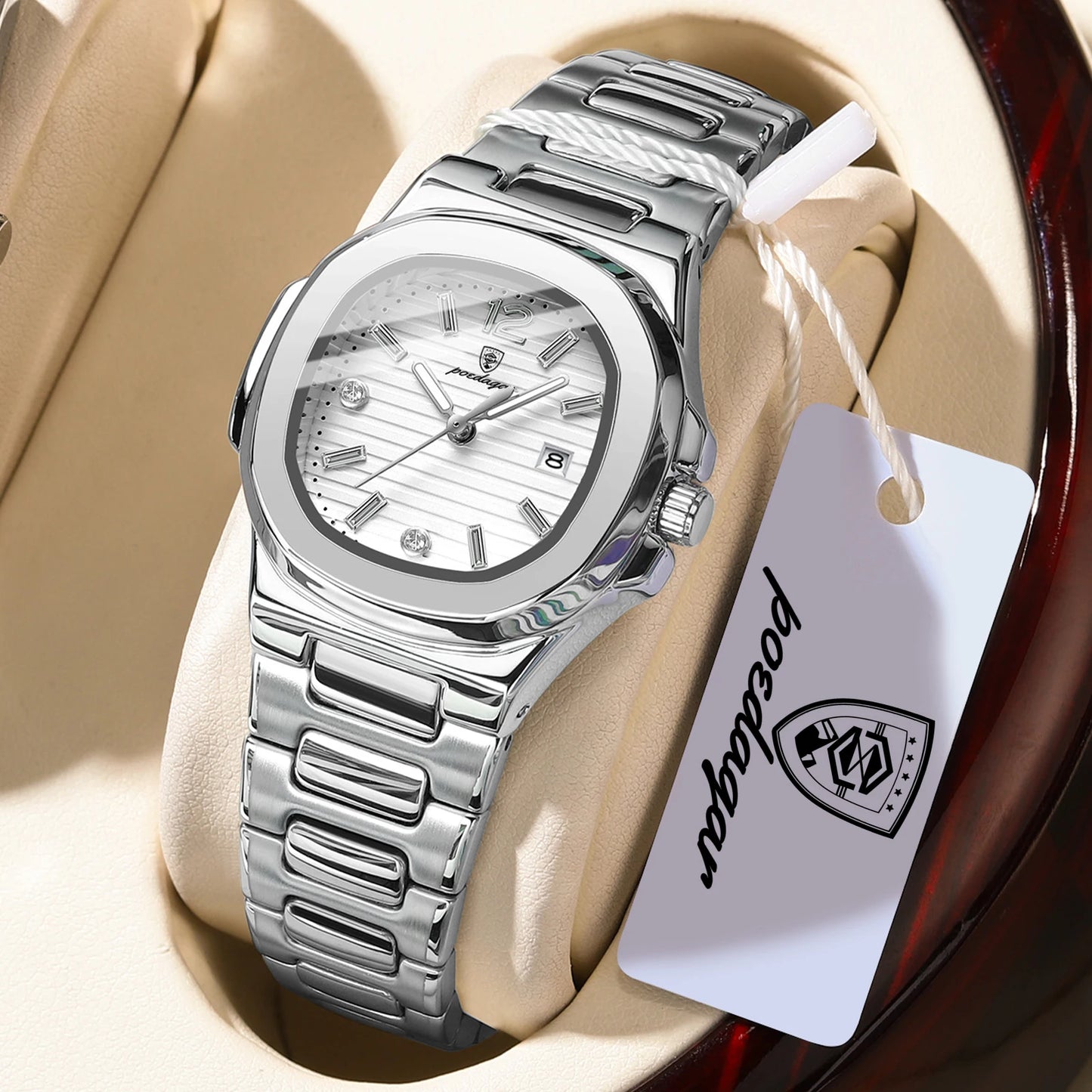 POEDAGAR Casual Fashion Ladies Wristwatch Luminous Waterproof Date Woman Watch Luxury Quartz Square Women's Watches Reloj Hombre