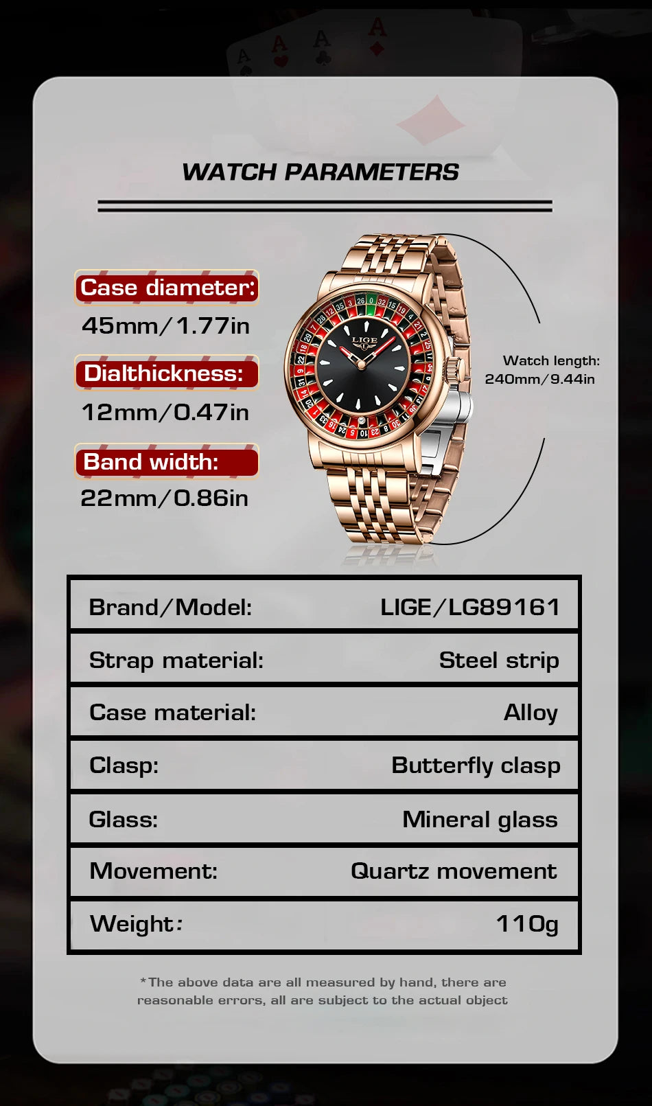 LIGE 2025 Creative Luxury Watches Men Roulette Game Dial Fashion Mens Watch Waterproof Luminous Steel Quartz Wristwatches Relojs