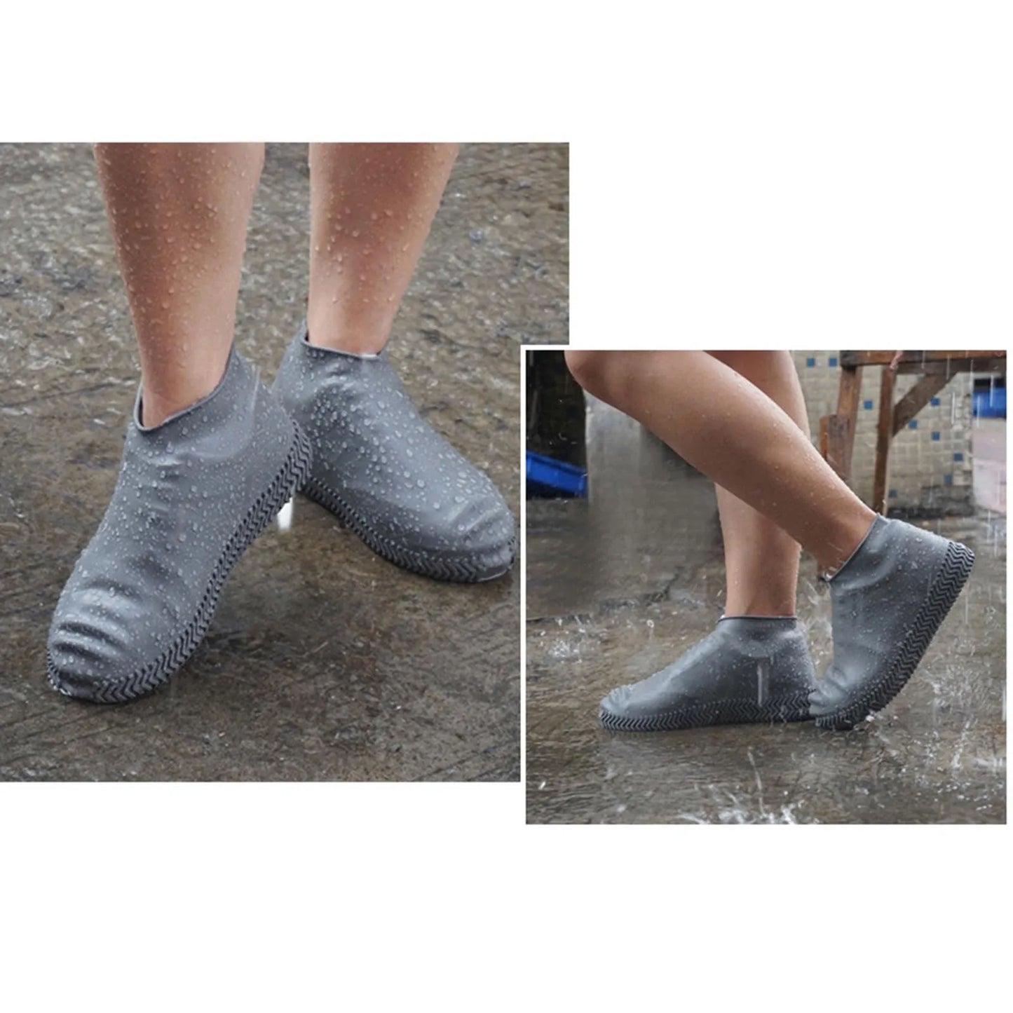 Waterproof Shoe Covers,Non-Slip Water Resistant Overshoes,Thicken Silicone Rubber Rain Shoe Cover Protectors For Kids Men,Women