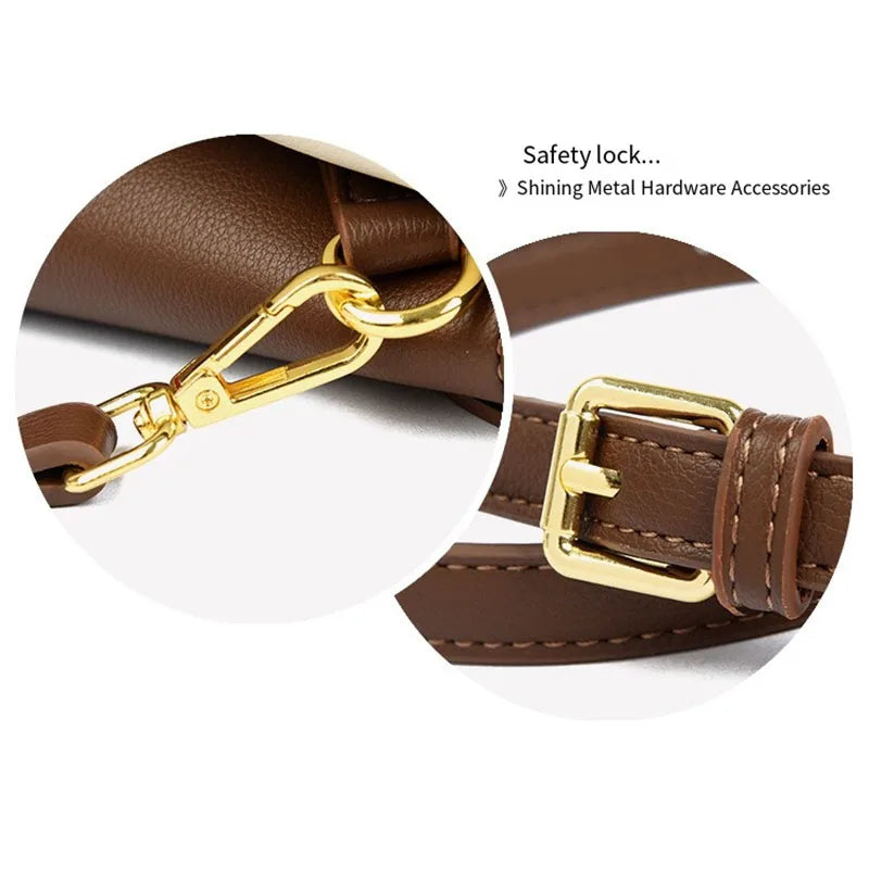 Fashionable Women's Bags, High-End Versatile Casual Bags, Trendy Textured Color-Blocked Handbags, Niche Shoulder and Crossbody Bags, a Great Choice for Gifting to Your Girlfriend