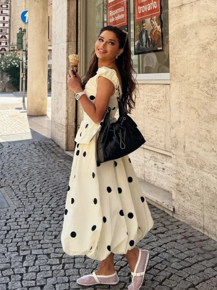Vintage Polka Dot Backless Tank Tops Sexy Summer Street Chic Slim Deep V Neck Vest Casual Ruffles Sleeveless Tops Woman 2026
