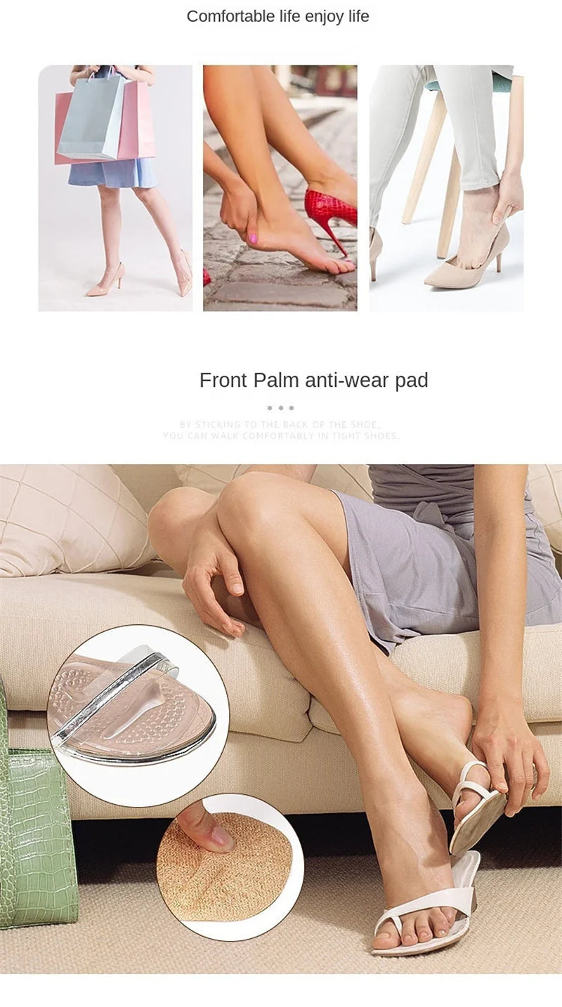 Silicone Forefoot Insert Metatarsal Pads for Women High Heels Sandals Non-slip Ball of Foot Cushions Pads for Feet Pain Relief