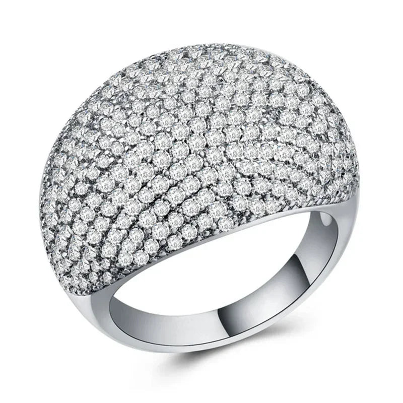 Ofertas Hip Hop Style Trendy Men Rings Copper Ring Iced Out Bling Pave Cubic Zirconia Geometry Ring Charms
