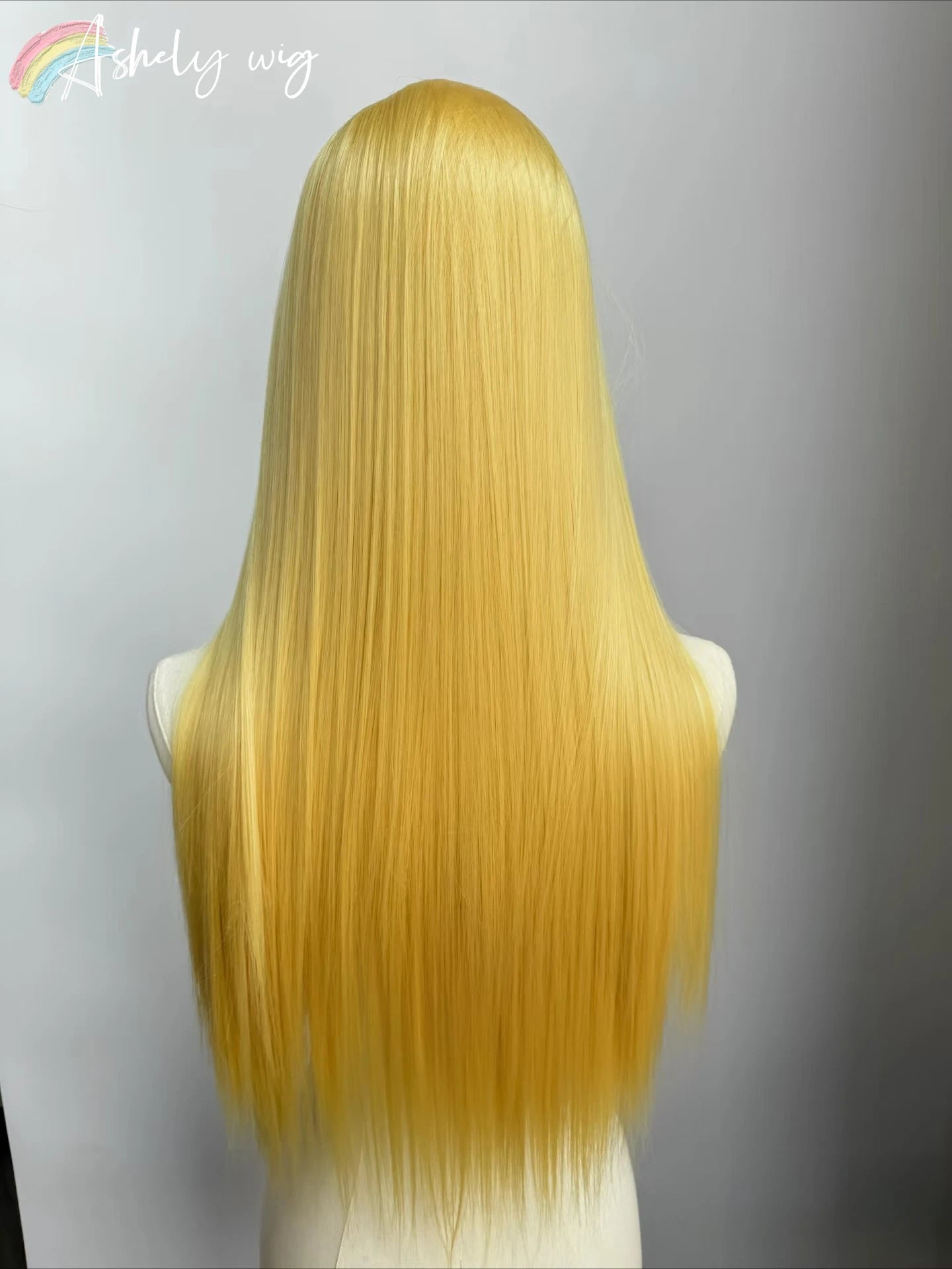 Ashely Yellow Wig 26inch 13x4 Lace Front Wig Long Straight Synthetic Lace Wigs High-temperature Resistant Fibers for Cosplay