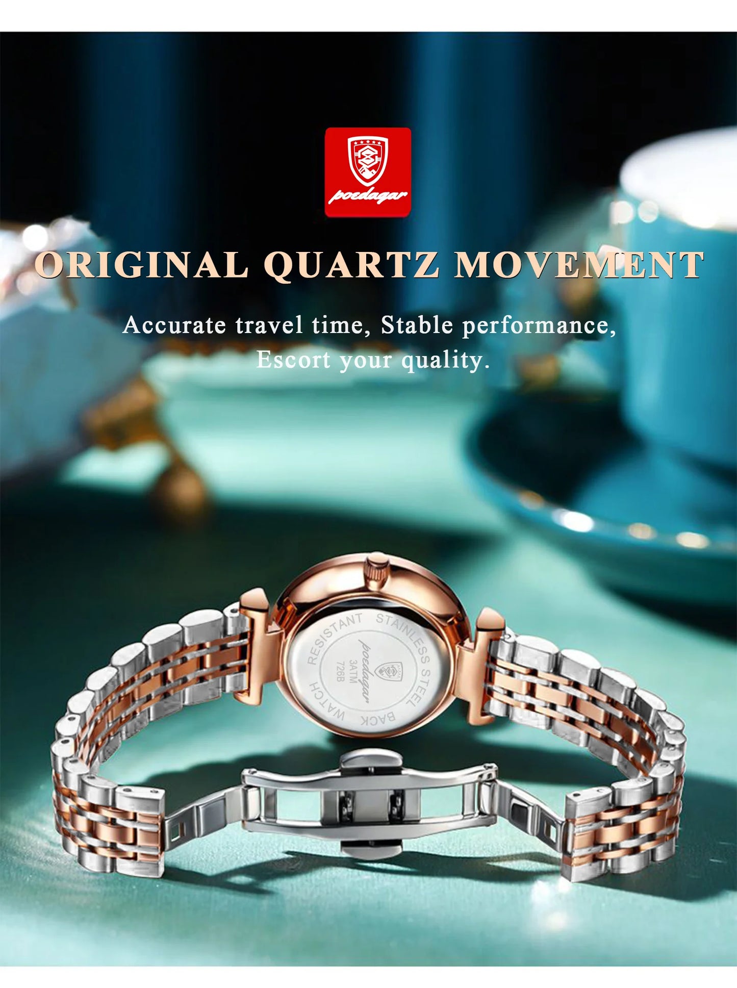 POEDAGAR Luxury Fashion Women Watches Waterproof Stainless Steel Date Diamond Ladies Watch High Quality Quartz Woman Wristwatch