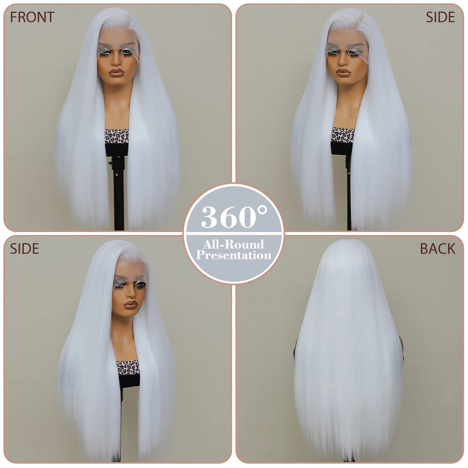 30 Inch Lace Frontal Wig Synthetic 13X6 Straight Hair Lace Wig For Afro Women High Temperture Fiber Blond Women Lace Frontal Wig