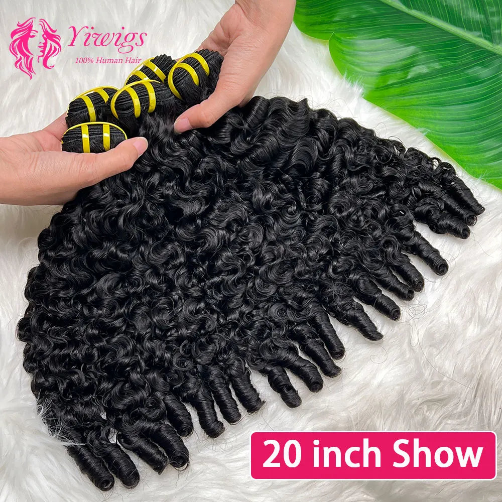Burmese Curly Bundles Human Hair Extensions Burmese Pixie Curls Raw Hair 100% Human Hair Bundles Weave 1/3/4Pcs Full End