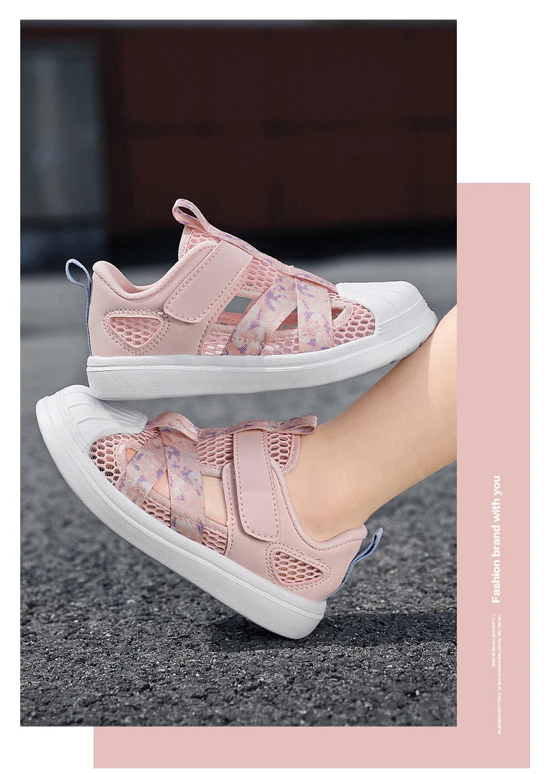 Kids Casual Shoes Girls Design Breathable Lightweight Sneakers for Walking Running Non-Slip Children Sneakers