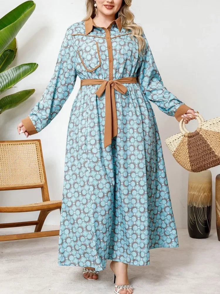 African Dresses For Women Elegant Spring Autumn Long Sleeve Dashiki Maxi Dress Ladies Traditional African Clothing Fairy Dreaes