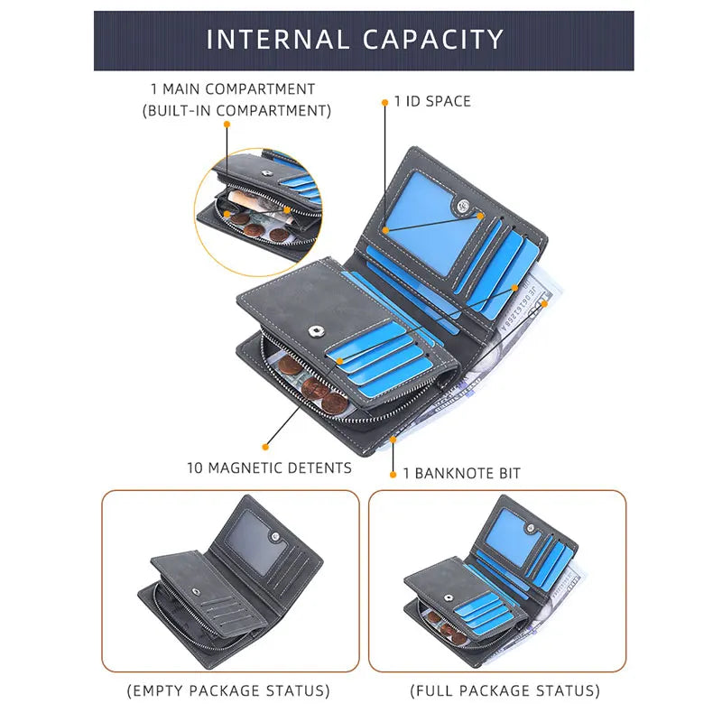 Baellerry New Men Wallets High Quality Brand Card Holder Short Male Purses Zipper Coin Pocket Large Capacity Men's Wallet