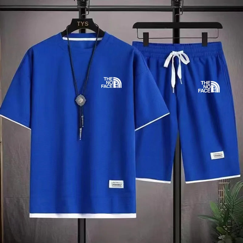 Summer Men's Set Fashionable Sportswear Men's Short Sleeved T-Shirt  Sports Shorts Set Men's Casual Men's Clothing Men's Jogging