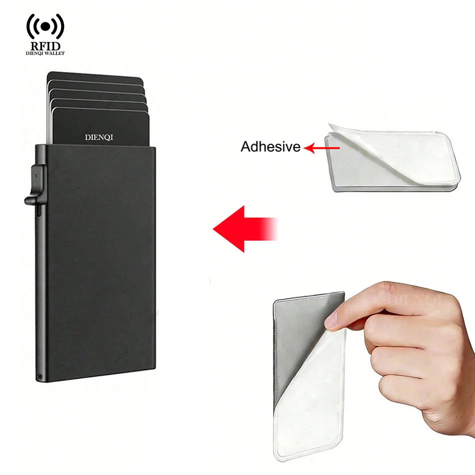 DIENQI Anti-theft Card Protectors Card Holder Minimalist Smart Wallet RFID Protection Aluminum Metal Cardholder Case Porte Carte
