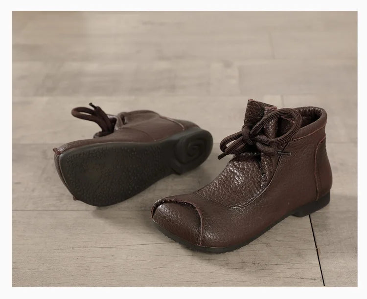 Careaymade-Genuine leather women's boots Fashion retro warm Oversized shoes cow leather Pure handmade ankle boots Casual boots