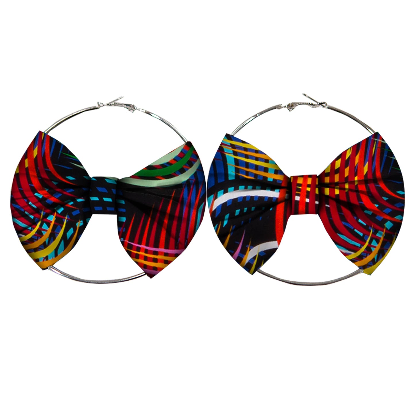 African Earrings Fashion Women Africa Handmade Statement Circle Jewellery Print Wax Fabric Accessories WYA078
