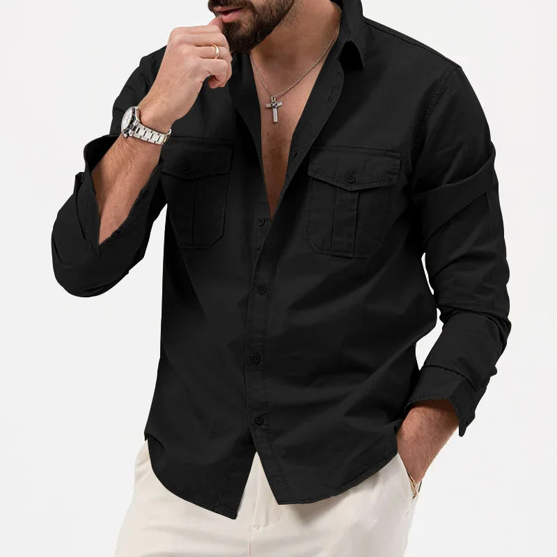 Men's Fashionable Coat - Spring/Autumn Season - Slim Fit Style - Retro Design - Casual Button-Up Coat - Long-Sleeved Outerwear