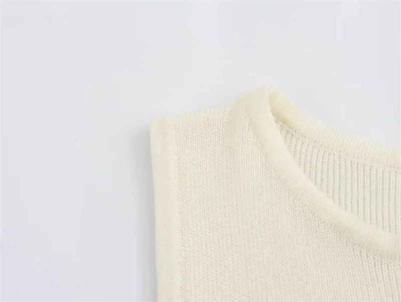 Knit Ribbed Cardigan Maxi Dress Female High Waist Slim Pocket Sleeveless Elegant Party Dress Women's Knitwear Long Dress