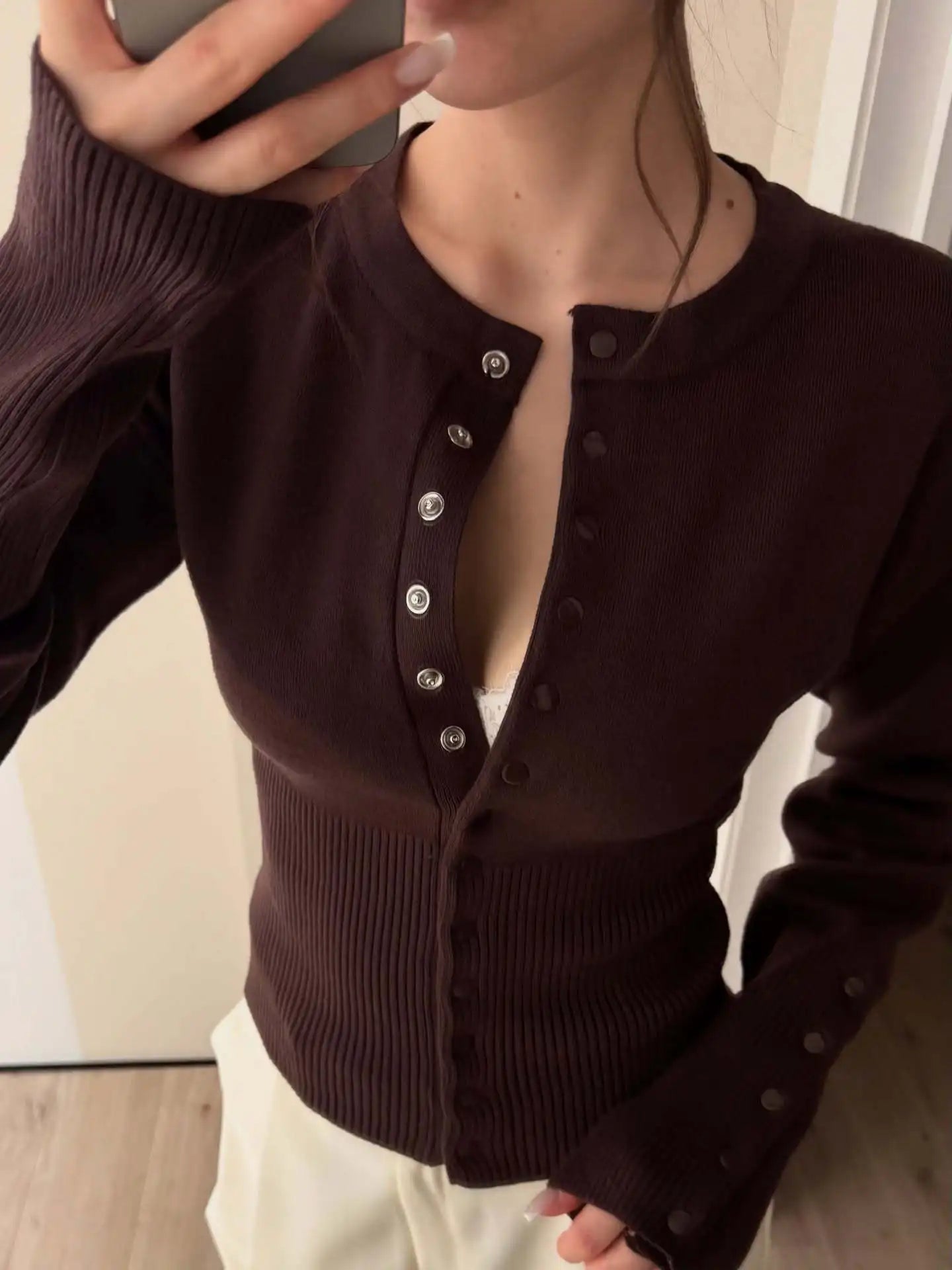 Pink Twist Cotton Long Sleeve Knitted Cardigan Women Simple Button Casual Preppy Style Jumper Sweet Cute Simple Sweater Top New