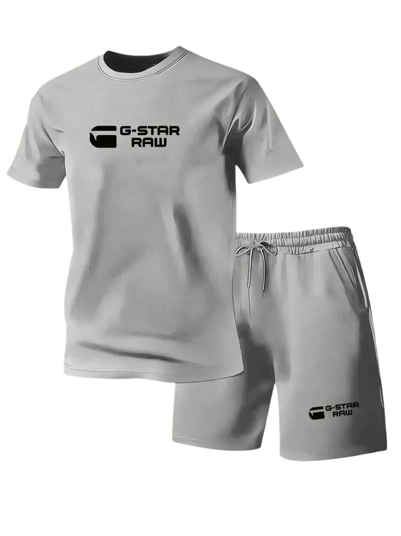 New Men's Sportswear Short Sleeved T-shirt and Sports Shorts Summer Casual Jogging Pants Set Men's Two-piece Set
