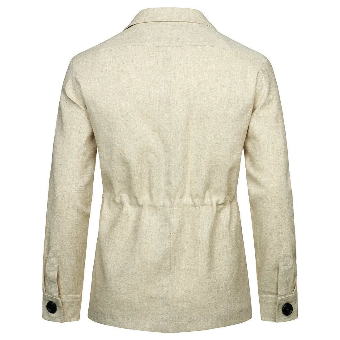 2026 British Style Men's Linen Safari Jackets Fashion Vintage Multi Pockets Cargo Jacket Streetwear Gentry Casual Outerwear Male