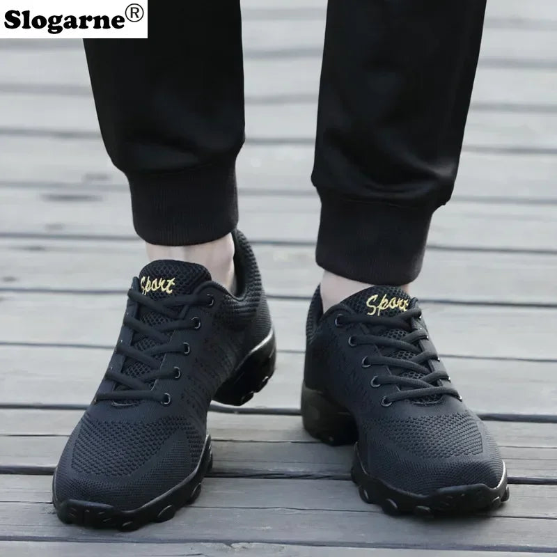 Men's Mesh Dance Shoes Male Soft Sole Yoga Shoes Man 2024 New Sports Sneakers Breathable Weaved Sports Shoes Jazz Modern Dance