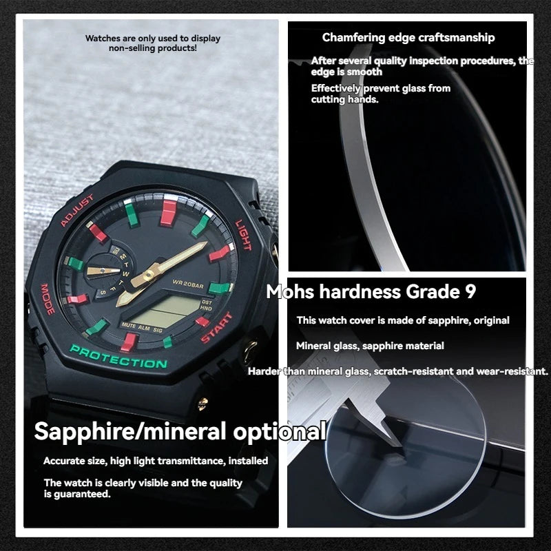 Sapphire Glass Watch Lens for Casio G-Shock GM2100 GA2100 GA-B2100 |  Crystal Cover | Scratch-Resistant Watch Glass Accessory