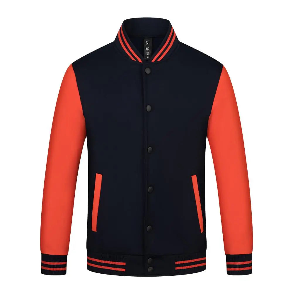 Mens Jacket Trend New Button Casual Coats Round Neck Baseball Uniform  Spring And Autumn Tide Brand Clothes Print LOGO LS-2211