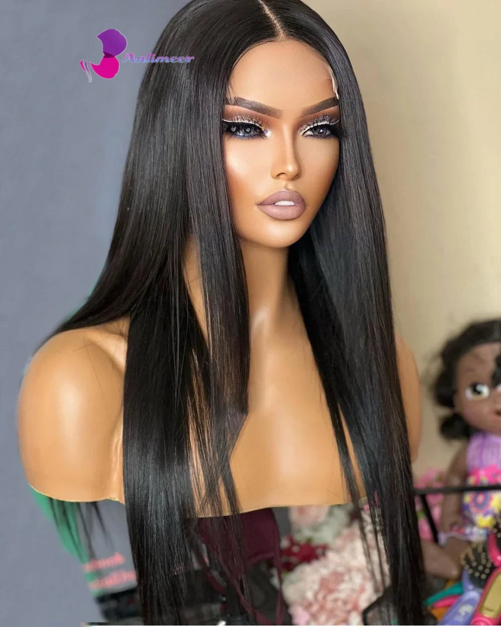 Glueless Silky Straight Human Hair Jet Black Deep Part 13x4 Silk Top Lace Front Wigs Pre Plucked 13x6/360/Full Lace Wigs