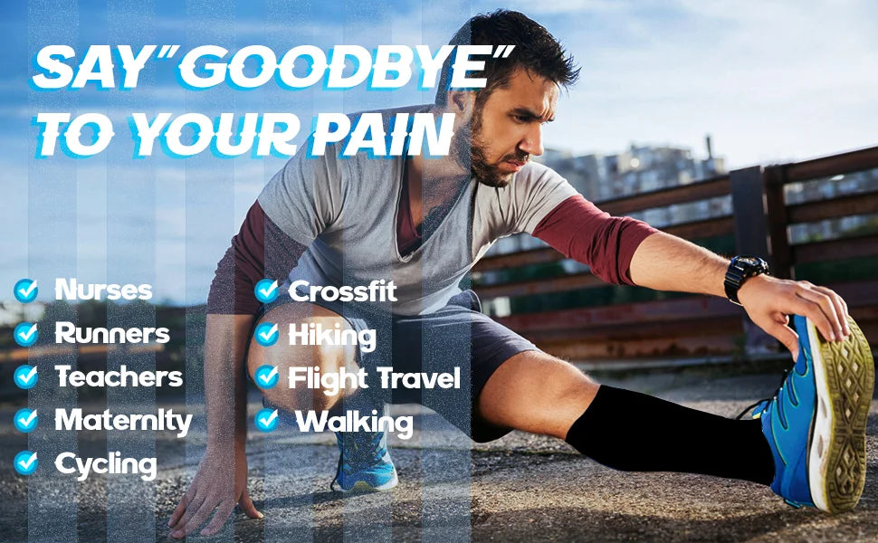 4 Pairs Compression Socks 20-30mmhg High Stockings Men Women Sports Socks For Marathon Cycling Varicose Veins Pregnancy Nursing