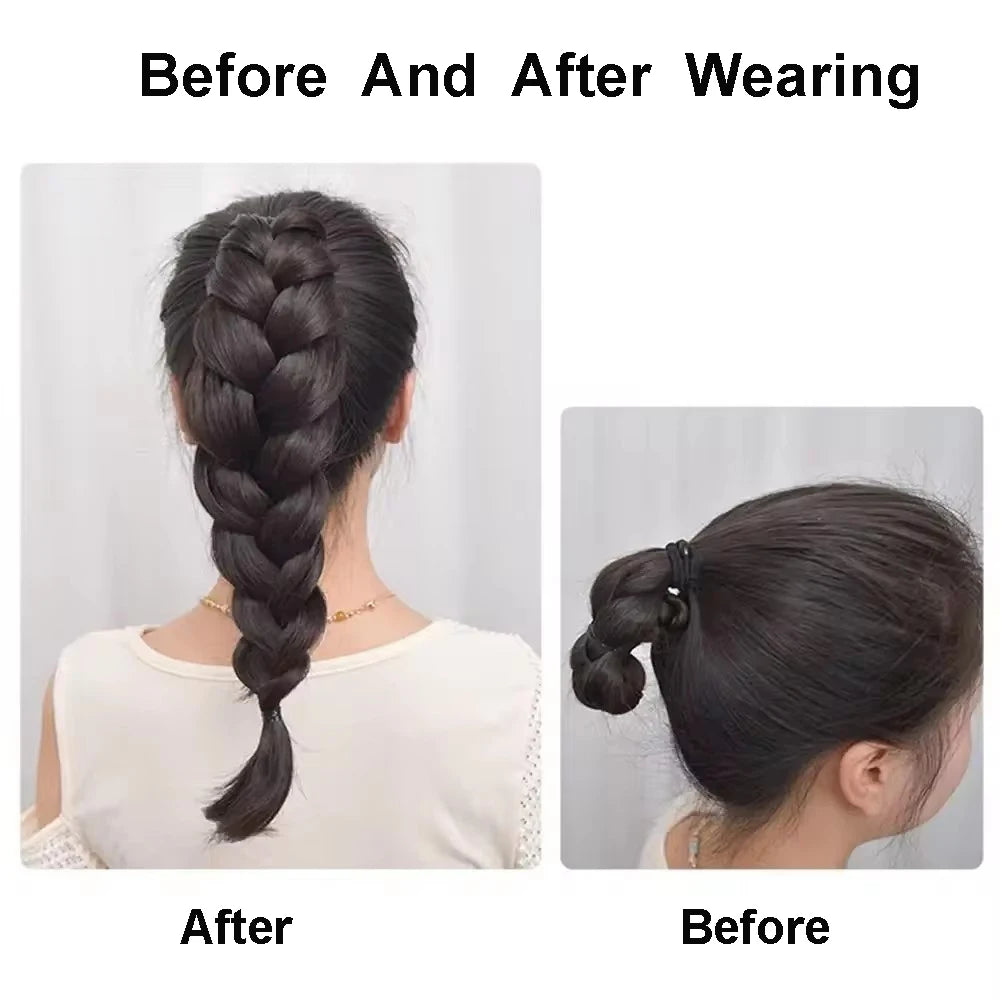 18Inch Synthetic Ponytail Hair Extensions Braided With Claw Clip Ponytail for Women
