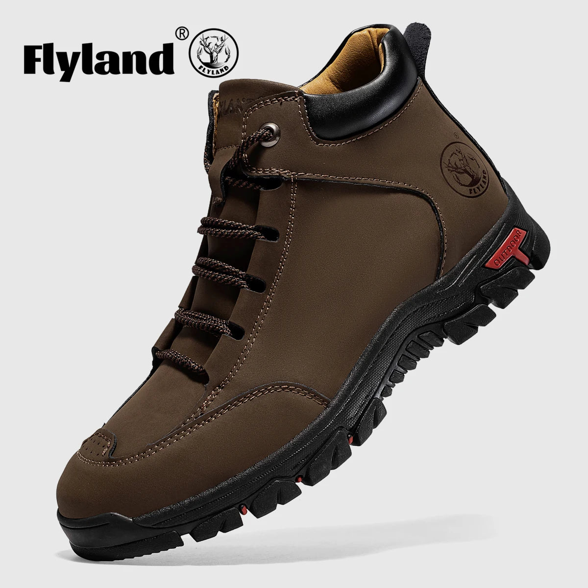 FLYLAND Men's Vintage Chukka Boots Top Layer Cowhide Leather Casual Work Office Shoes Fashion Classical Design