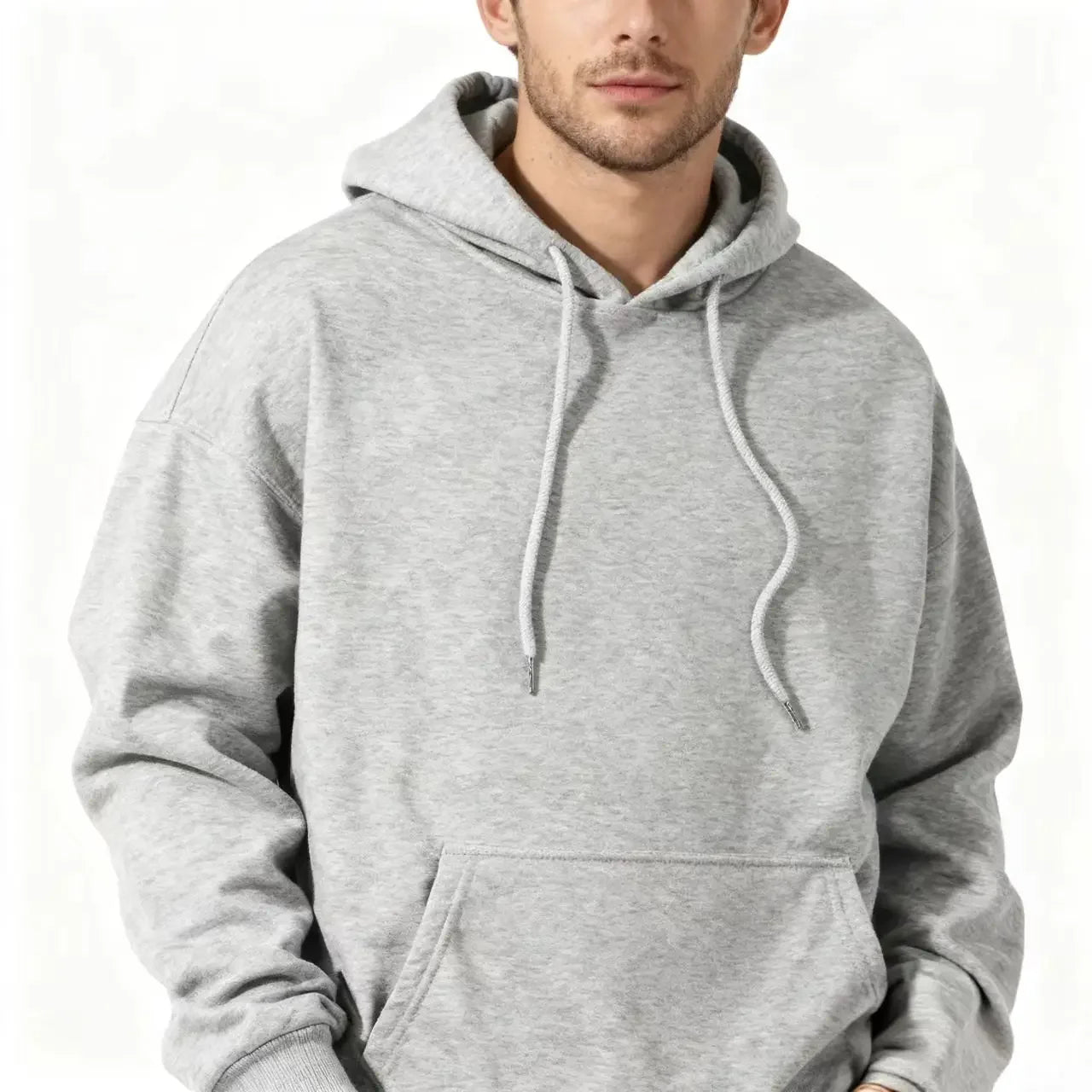 2026 Men's wide Hood Sweatshirt European and American men's and men Sweatshirt Solid Harajuku Long Sleeve Female Loose male Coat BAZAARHUBO