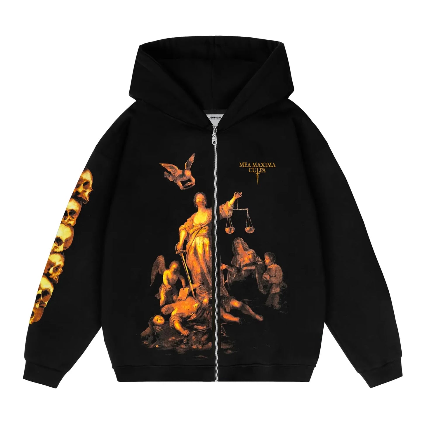 Streetwear Men Zipper Hoodie justice Graphic Print Zip Hooded Pullover Sweatshirt Hip Hop Jacket Y2K Coat Clothing Goth Top Punk
