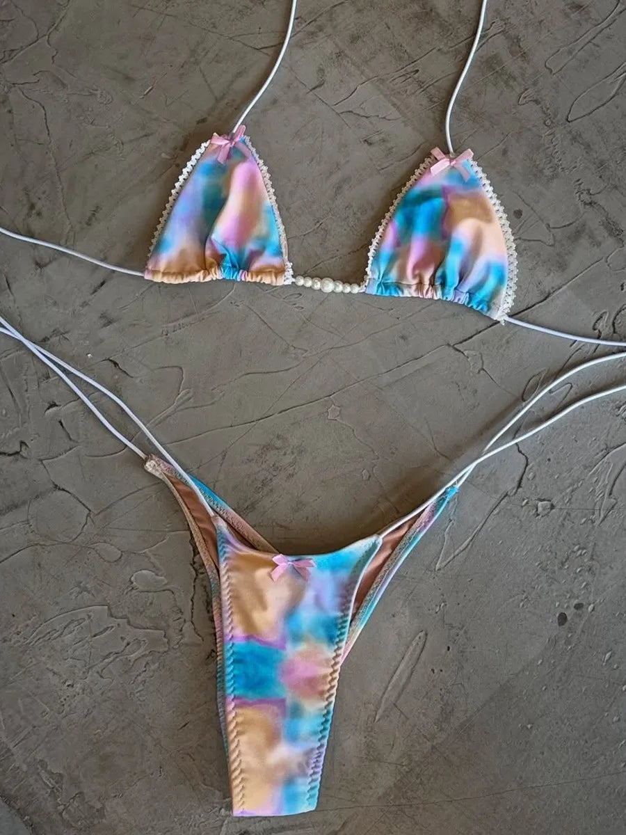 Micro Bikinis 2026 Sexy Women Swimsuit Swimwear Female Thong Bikini Set Biquini Bathing Suit Print Swimming Suits Beachwear