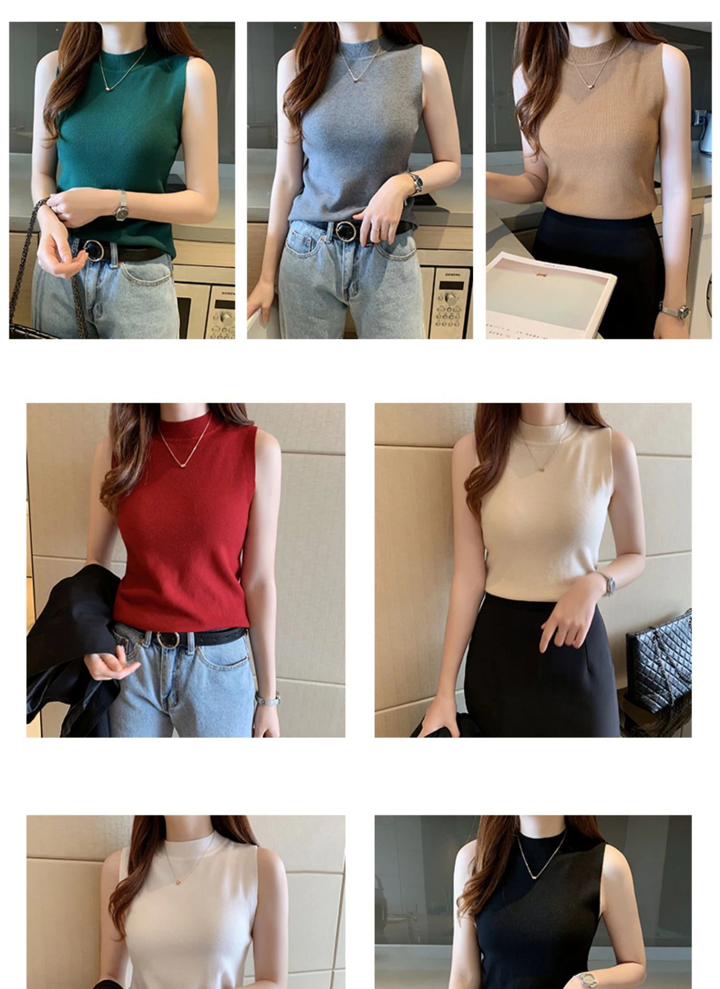 AOSSVIAO 2026 Summer Versatile Knit Sleeveless Tops Women Basic Solid Tank Tops Casual O-neck Slim Thin Tees Female Tops Vest
