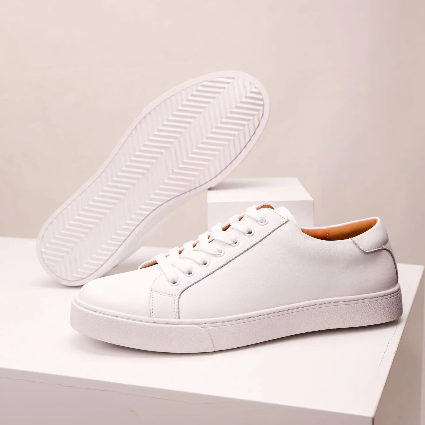 Mens Sneakers Genuine Leather Casual Outdoor Shoes Non-Slip Breathable Luxury Brand Footwear Top Quality Handmade White Shoe Men