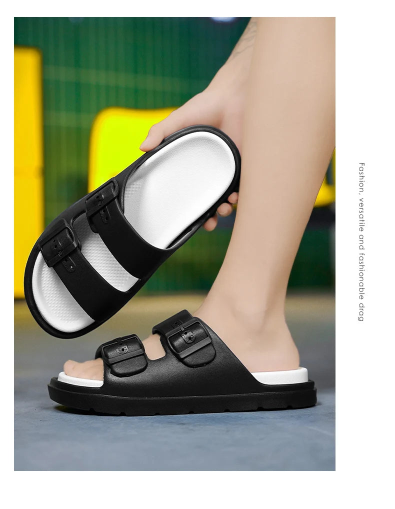 Men's Slippers Indoor Outdoor Sandals Beach Comfortable Soft Thick Slides Design Men Casual Shoes Flip-flops Mens Home Slippers