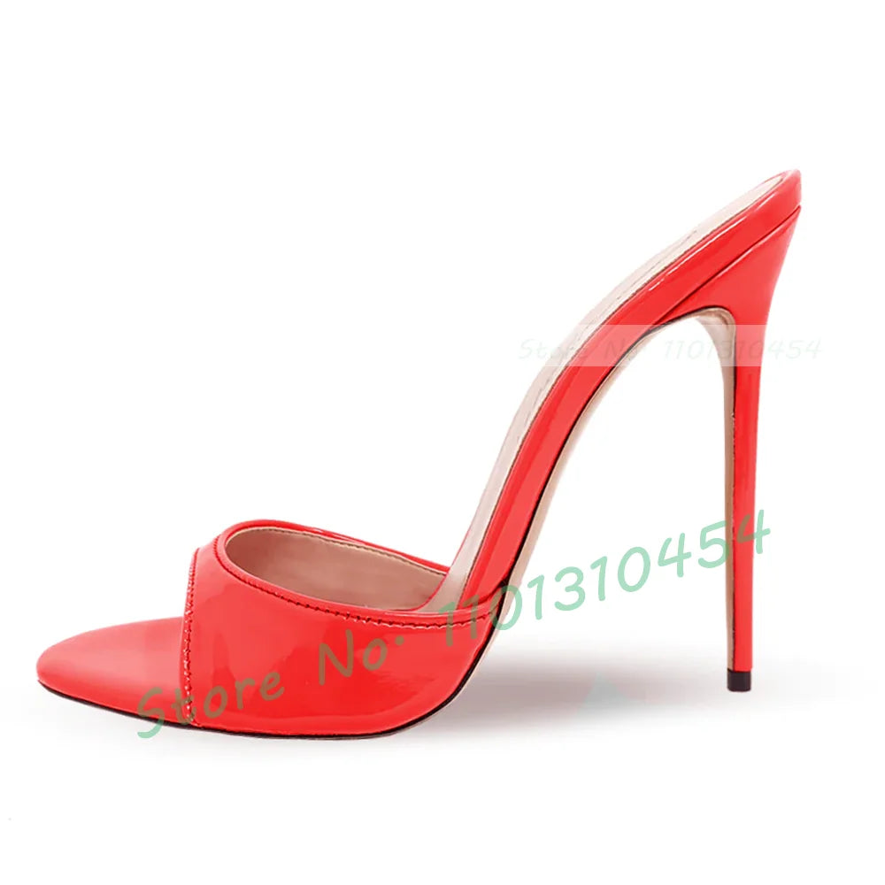 Snake Print Round Open Toe Slippers Women Casual Solid Outdoor Stiletto High Heels Shoes Female Customize Elegant Dress Slides