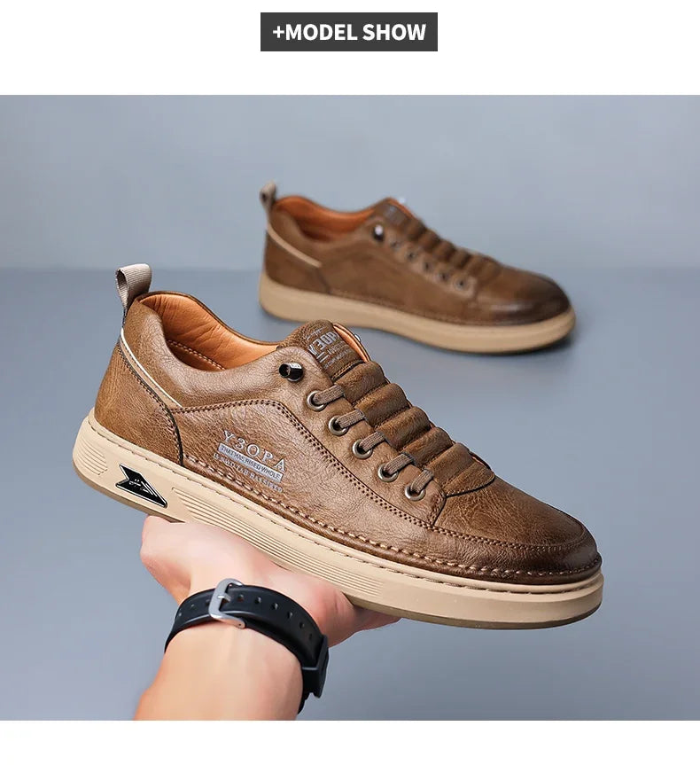 Luxury Casual Business Tennis Loafers Sneakers Moccasins Social Outdoor Fashion Shoes For Men  Men's Genuine Leather Shoes