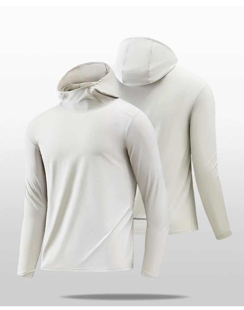 Lightweight Hooded Long-Sleeve Top for Outdoor Sports: Sun Protection, Breathable, Moisture-Wicking, Elastic Unisex