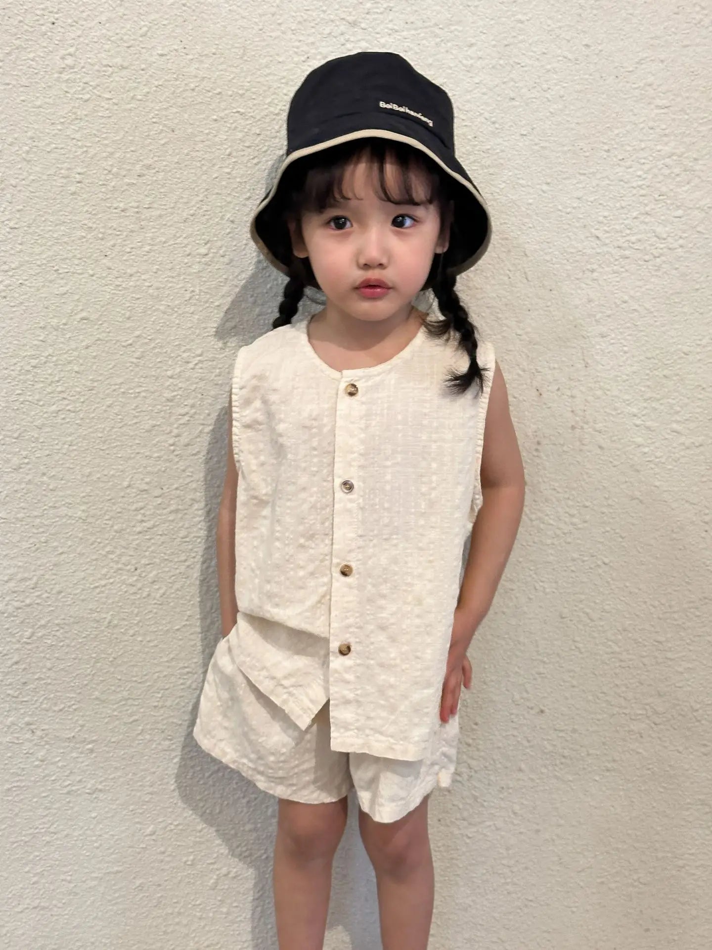 2026 Summer Kids Clothing Set Boys Vest and Shorts 2 Pcs Suit Korean Style Casual Girls Clothes Set Unsex Children Outfit