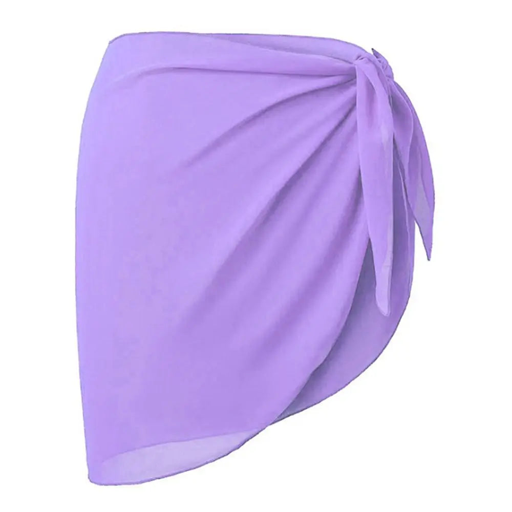 Soft Short Sarongs Chiffon Swimsuit Coverups Scarf Cover Short Skirt Wrap Sheer Summer Beach Bikini Women