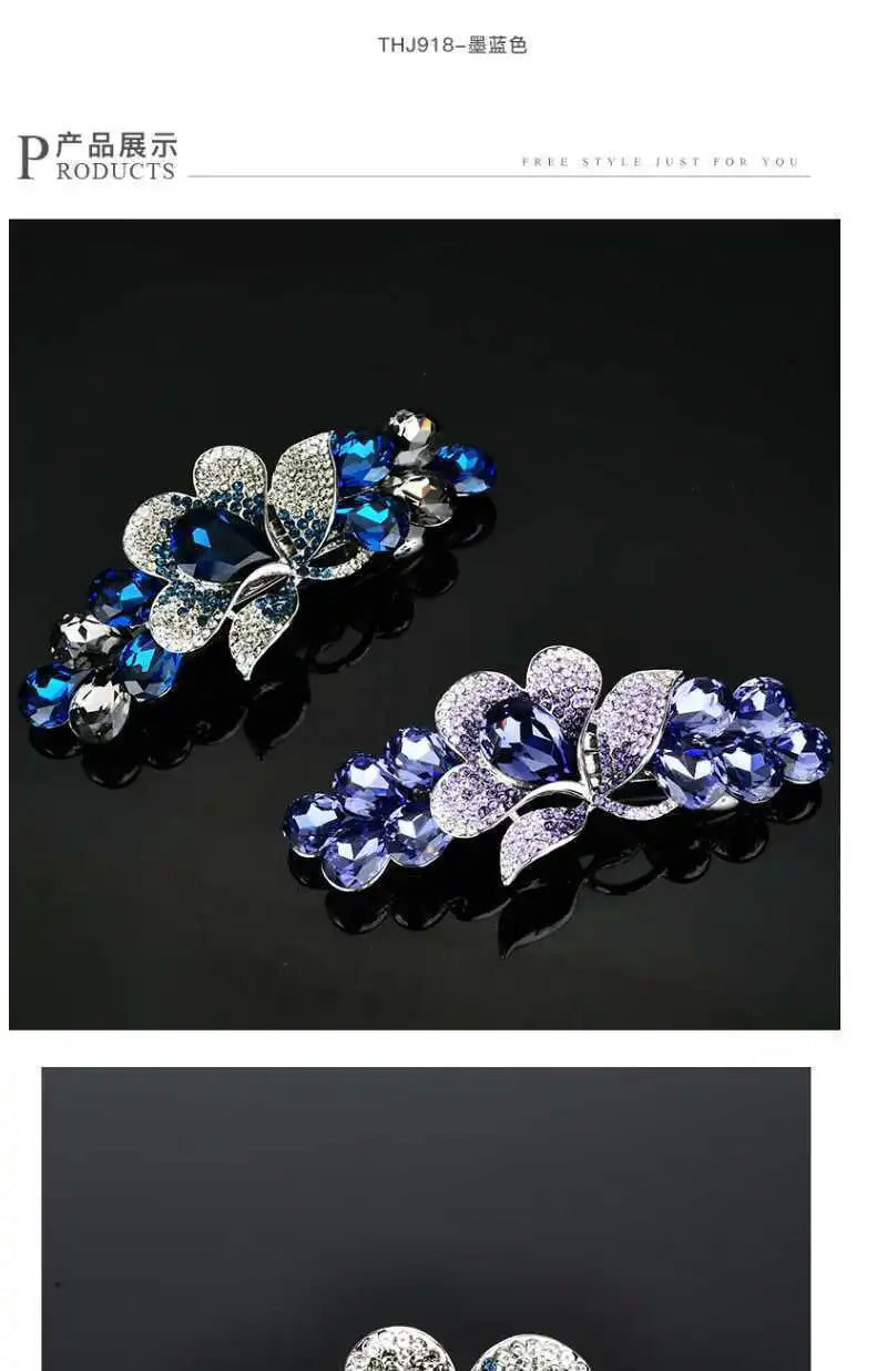 Korean Style Rhinestone Floral Hair Clip Mother Headdress Headpiece Female Hair Accessories Temperament Barrettes Hairpins BAZAARHUBO