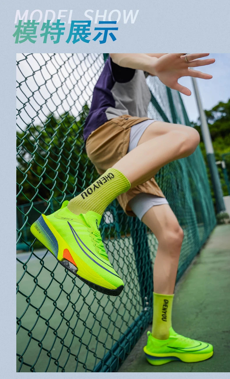 Running Shoes Carbon Board Speciality Marathon Men Sports Breathable Lightweight Women's Comfortable Athletic Nonskid Sneakers