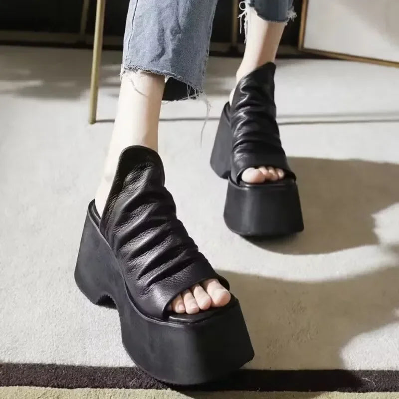 2024 Hot Sell New Summer Platform Women Open Toe Slippers High Heels Shoes Sandals Flip Flops Sexy Pumps Slides Zapatillas Mujer