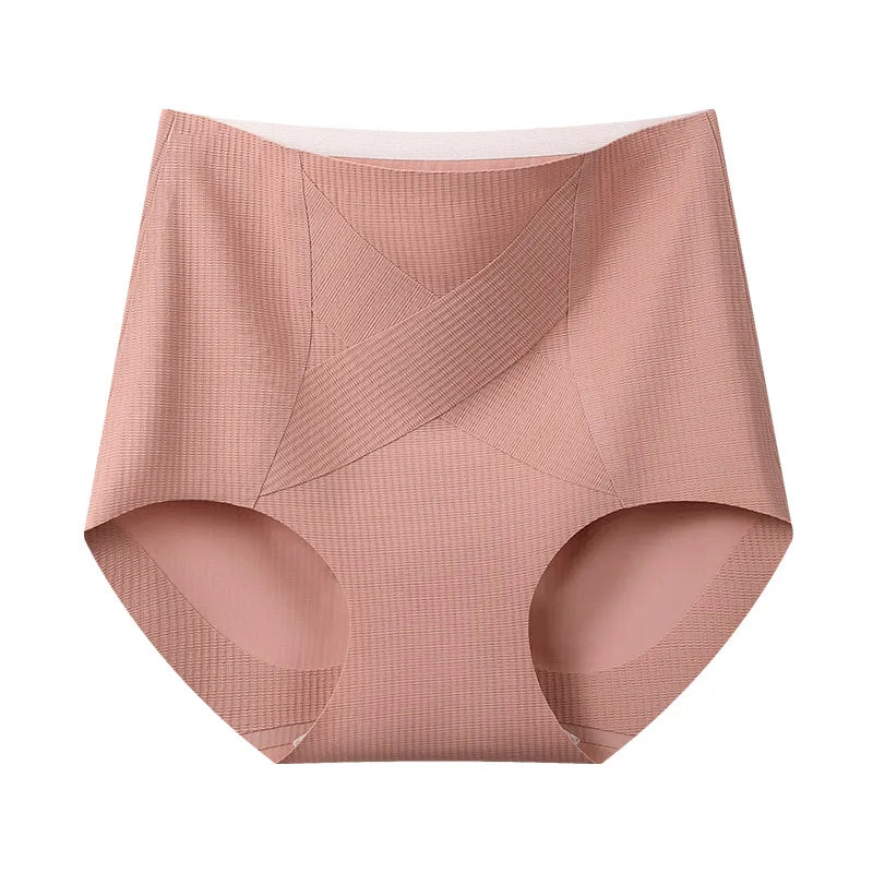 High Waisted Seamless Panties for Women Tummy Control Pure Cotton Non Roll Waistband Butt Lifting Shaping Underwear