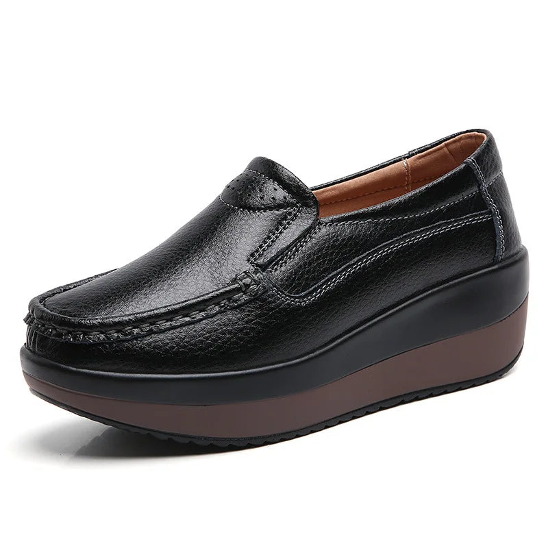 Spring Women's Loafers Comfortable Female Vulcanized Shoes Wedge Moccasin Orthopedic Slip-on Platform Shoes for Women Zapatillas