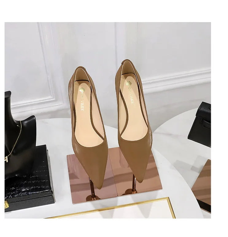 BIGTREE Shoes Women 4.5 Cm Heels Pointed Toe Woman Pumps Fashion Kitten Heels Large Size 34-43 Sexy Mid Heeled Female Shoes 2026