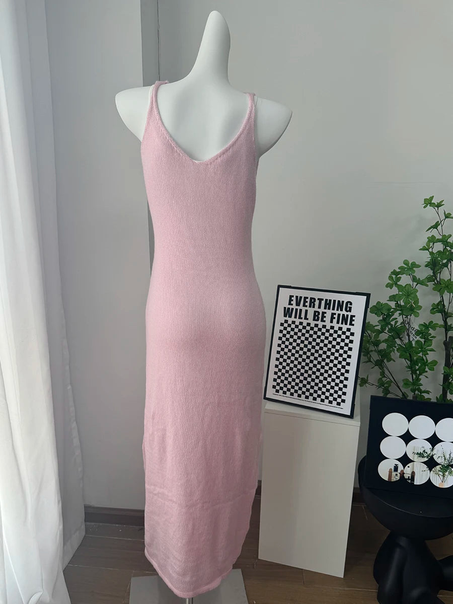 Hirsionsan Soft Loose Sets Women Three Pieces Long Sleeve Cardigan & Sexy Vest Dresses Elegant Female Hollow Outfits Tracksuit