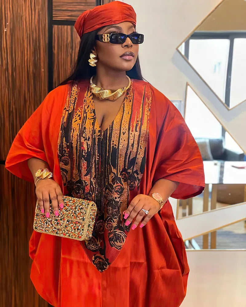 African Ethnic Style Long Dresses for Women 2026 Traditional Printed Patchwork Muslim Abayas Hijab Females Loose Robe Plus Size