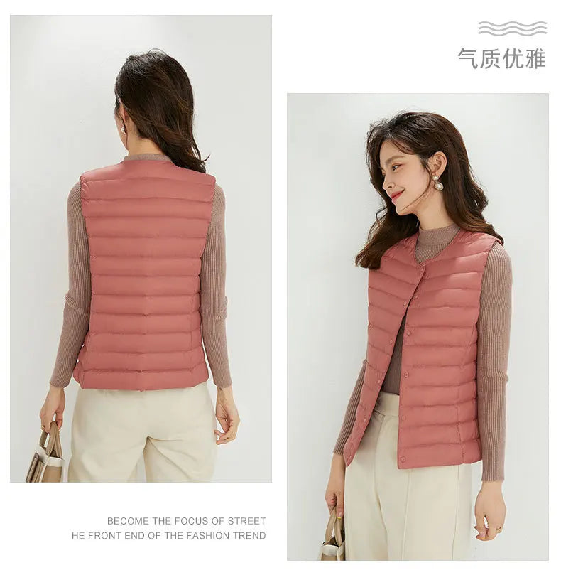 NewBang 90% Matte Fabric Womens Ultra Light Down Vest Waistcoat Sleeveless